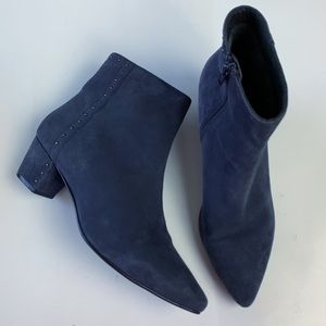 Seychelles Wake Up Suede Bootie Studded Navy 8